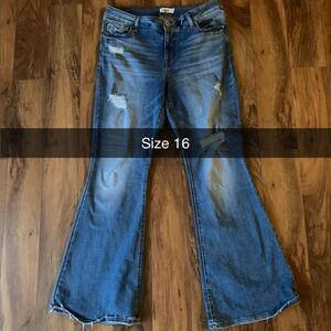 Women's Blue Distressed Jeans